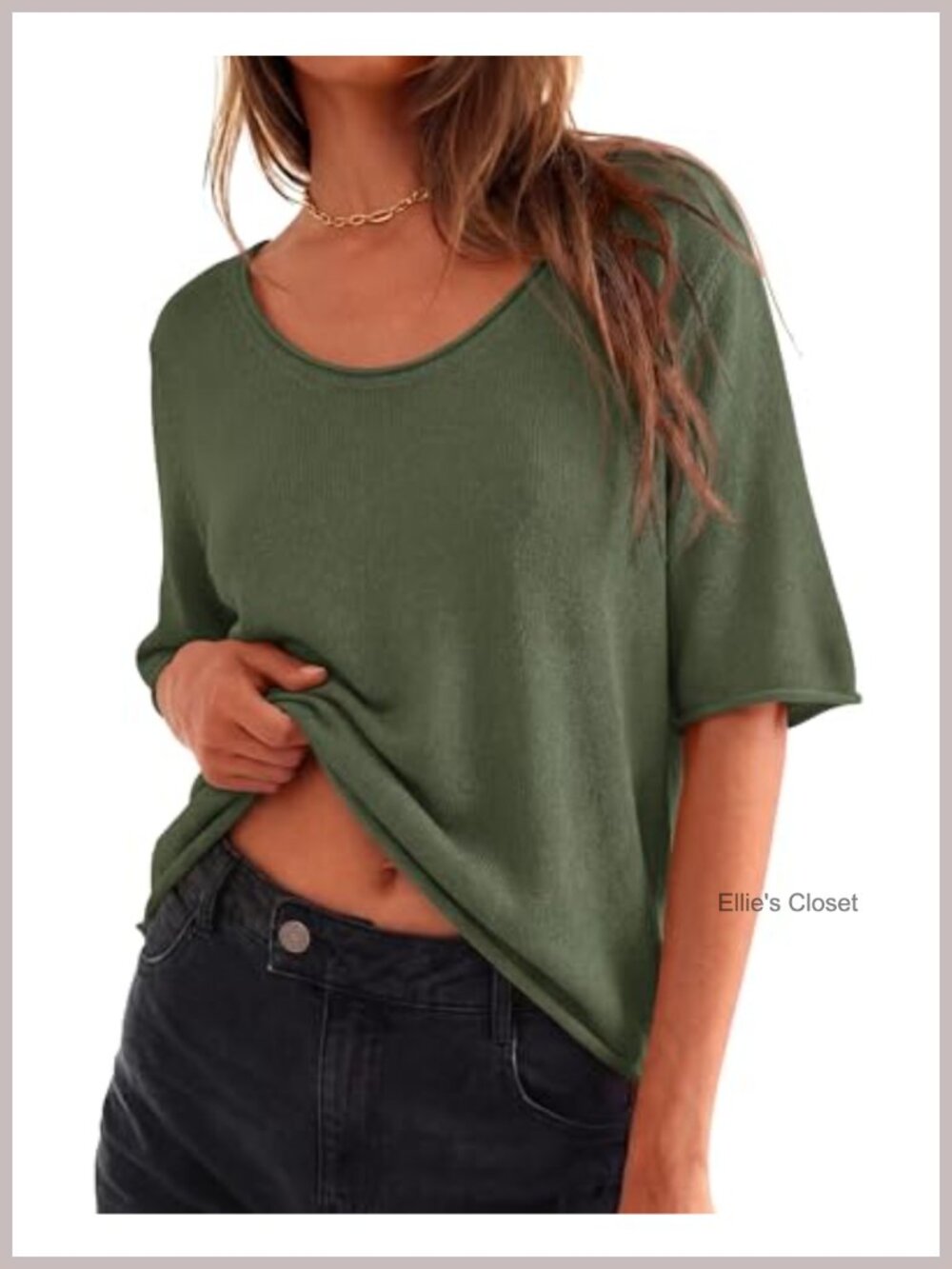 Oversized Lightweight Knit Short Sleeve Pullover Sweater for Women Summer Fall